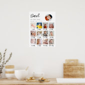 1年目コンテンポラリーの誕生日写真のサイン ポスター (キッチン)