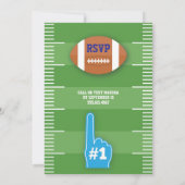 1年目ダウンサッカーテーマボーイズ最初の誕生日 招待状 (裏面)