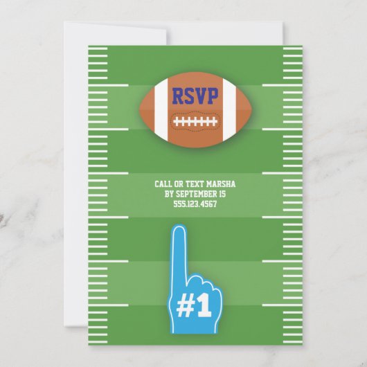 1年目ダウンサッカーテーマボーイズ最初の誕生日 招待状 (裏面)