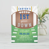 1年目ダウンサッカーテーマ1回目の誕生日パーティー 招待状 (スタンド正面)