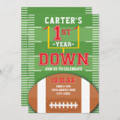 1年目ダウンサッカーレッドボーイズ最初の誕生日 招待状 (正面/裏面)