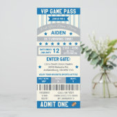 1年目突破！フットボールチケット誕生日 招待状 (スタンド正面)