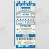 1年目突破！フットボールチケット誕生日 招待状 (正面/裏面)