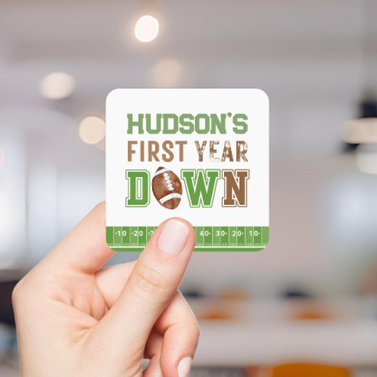 1年目突破 フットボール 1歳誕生日 スクエアシール