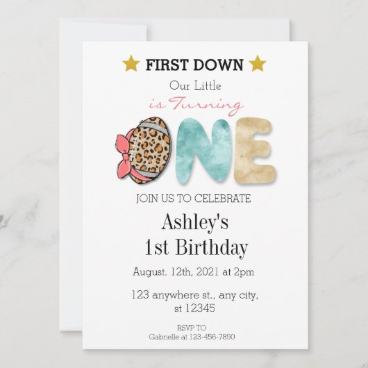 1年目突破！女の子 招待状 (正面)