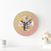 1年目結婚の記念写真5枚イエローラウンド ラージ壁時計 (ホーム)