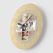 1年目結婚の記念日5/photos RoseGold Col ラージ壁時計 (傾斜)