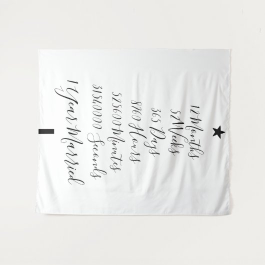 1年結婚した記念 タペストリー (正面(横))