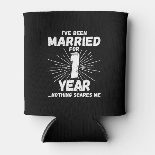 1年結婚した間おもしろい1周年 缶クーラー (正面)