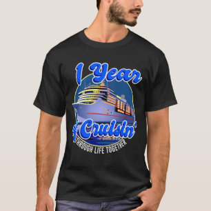 1年結婚記念巡航船おもしろい Tシャツ