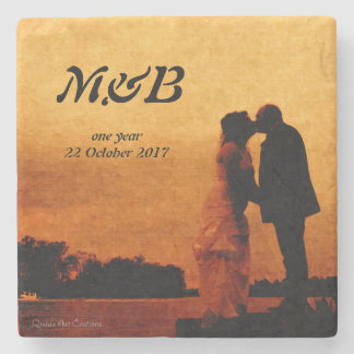 1年結婚記念 ストーンコースター