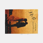 1年結婚記念 フリースブランケット (正面(横))