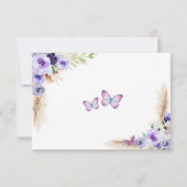 1年羽ばたき蝶誕生日Qr Rsvpカード サンキューカード (裏面)