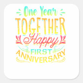 1年記念おめでとう！ スクエアシール (正面)