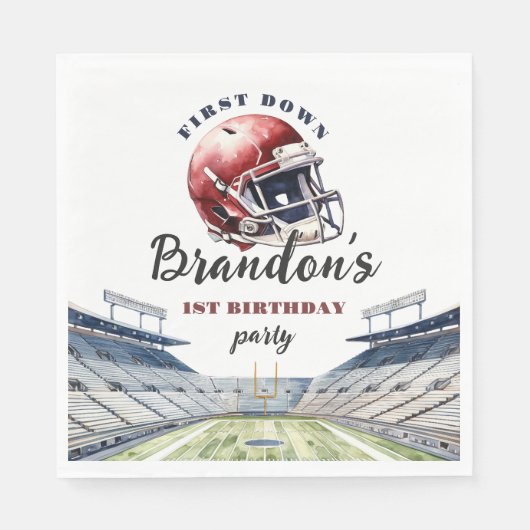 1年連続1回目のサッカー誕生日 スタンダードランチョンナプキン (正面)