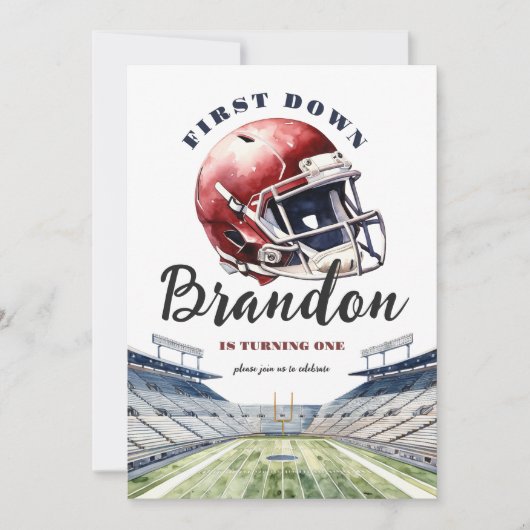 1年連続1回目のサッカー誕生日 招待状 (正面)