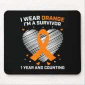 1年間のがんフリー白血病生存者ギフトオレンジ マウスパッド (正面)
