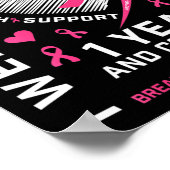 1年間のがん無料マムピンク認識度胸カンス ポスター (角)