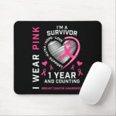 1年間のがん無料マムピンク認識度胸カンス マウスパッド (マウス)