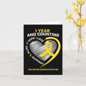 1年間のがん生存者金ゴールド小児がん自覚 カード (黄色い花)