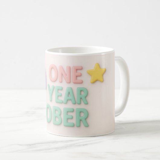 1年間のしらふで汚いギフトLGBTレインボー コーヒーマグカップ (正面右)