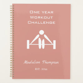 1年間のトレーニングチャランゲカスタム重量ピンクシック プランナー手帳