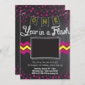 1年間のフラッシュ誕生日招待状 招待状 (正面/裏面)