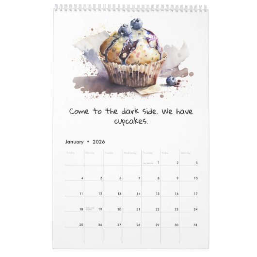 1年間のベーカーのインスピレーションカレンダー カレンダー (1月 2026)
