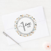 1年間のマイルストーンベビーのグラフとバルーン ラウンドシール (封筒)