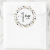 1年間のマイルストーンベビーのグラフとバルーン ラウンドシール (バッグ)