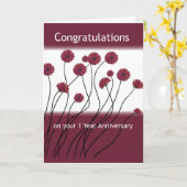 1年間のリカバリ記念日 カード (黄色い花)