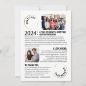 1年間のレビュービジネスのクリスマスカード 招待状 (裏面)