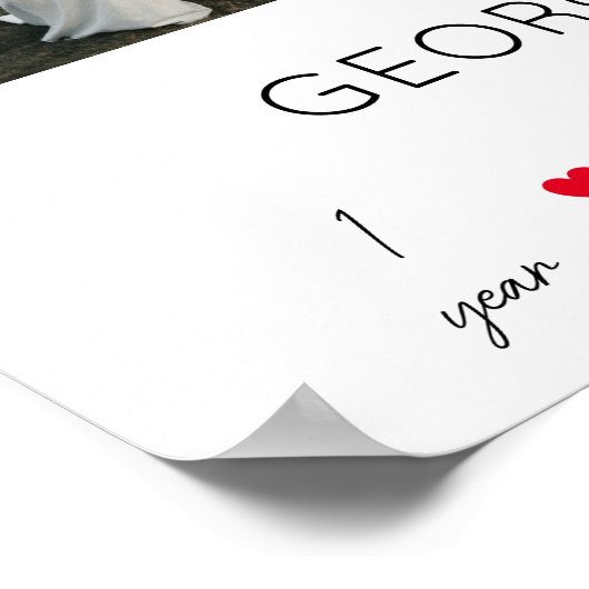 1年間の一緒結婚に記念写真4投稿 ポスター (角)