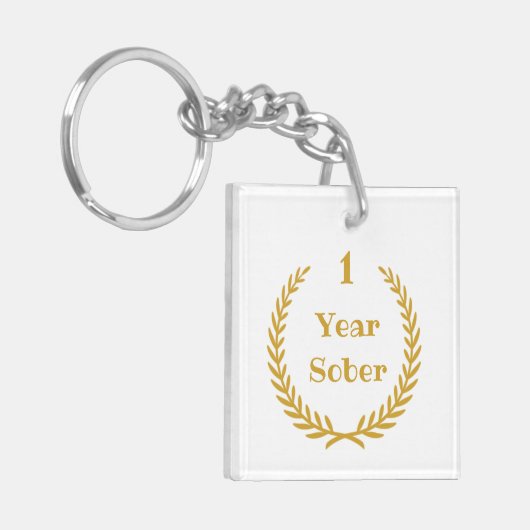 1年間の中毒の回復のためのSoberキーチェーン キーホルダー (正面左)