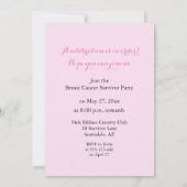 1年間の乳がん遺族パーティの招待状 招待状 (裏面)