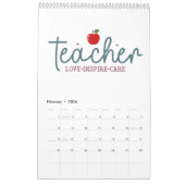 1年間の先生生活のインスピレーション カレンダー (2月 2026)