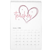 1年間の先生生活のインスピレーション カレンダー (1月 2026)