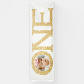 1年間の写真1歳の誕生日パーティー 横断幕 (縦)