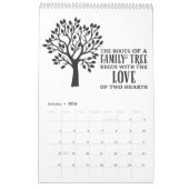 1年間の家庭のインスピレーション カレンダー (1月 2026)