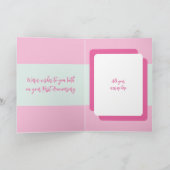 1年間の紙記念日イニシャルグリーンピンク カード (内部)