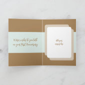 1年間の紙記念日イニシャルグリーンブラウン カード (内部)