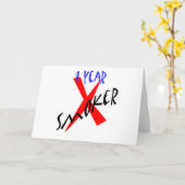 1年間の赤い元喫煙者 カード (黄色い花)