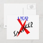 1年間の赤い元喫煙者 ポストカード (正面/裏面)