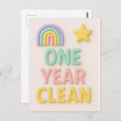 1年間クリーン汚れNA酔っ払い誕生日カード ポストカード (正面/裏面)