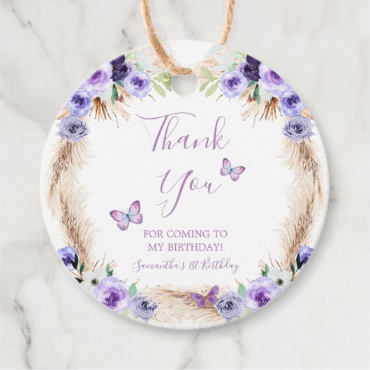 1年間フラッティンバタフライファースト誕生日フローラ フェイバータグ (正面)