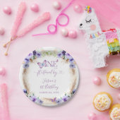 1年間フラッティンバタフライファースト誕生日フローラ ペーパープレート (パーティー)
