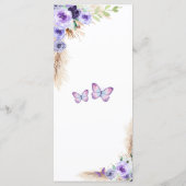 1年間フラッティンバタフライファースト誕生日フローラ メニュー (裏面)