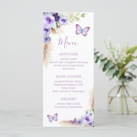 1年間フラッティンバタフライファースト誕生日フローラ メニュー (スタンド正面)