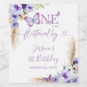 1年間フラッティンバタフライファースト誕生日フローラ ワインラベル (シングルラベル)