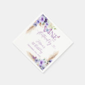 1年間フラッティンバタフライファースト誕生日紙 スタンダードカクテルナプキン (角)